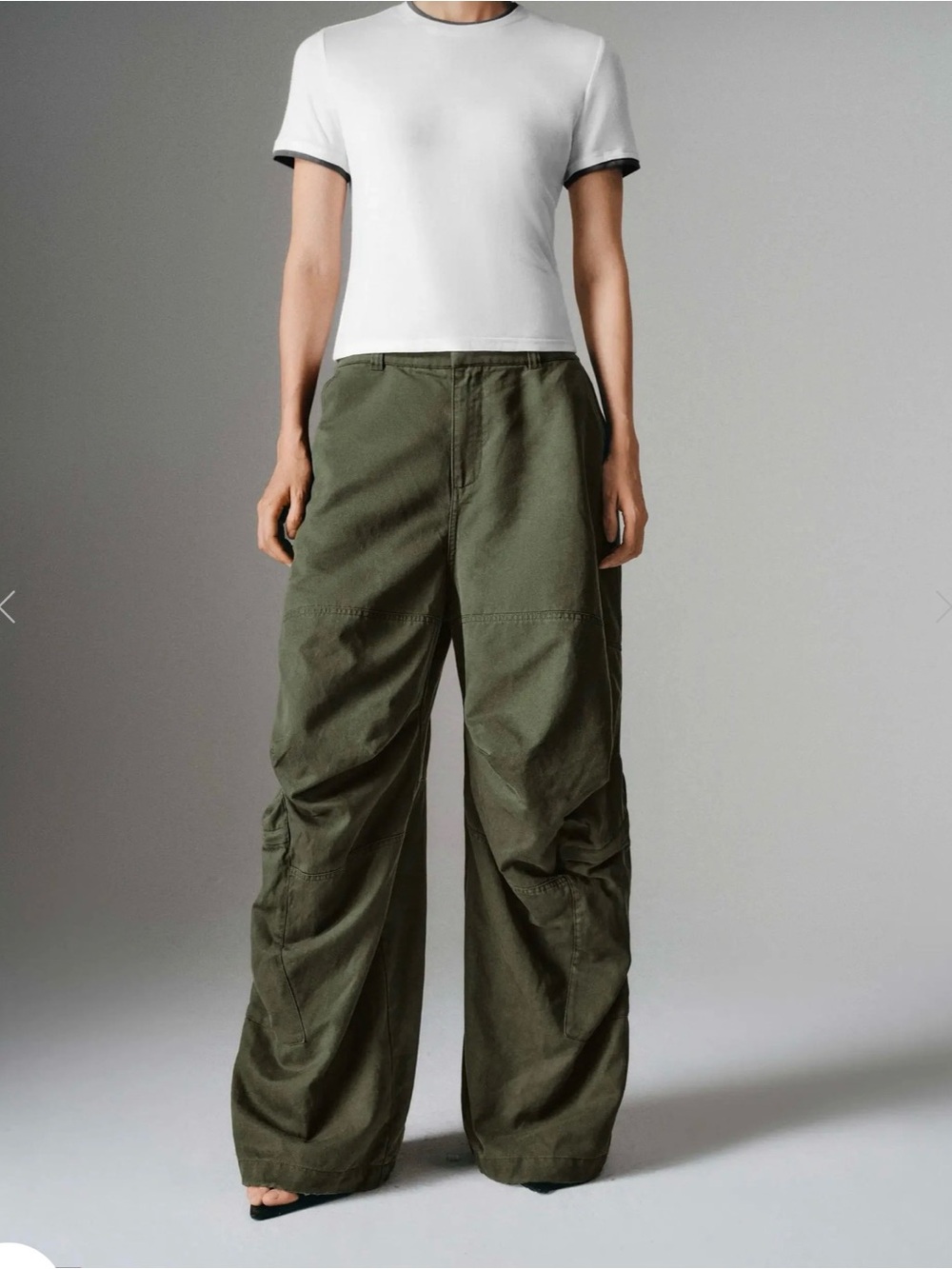 COTTON LYOCELL ELASTIC-WAIST WIDE-LEG PANTS